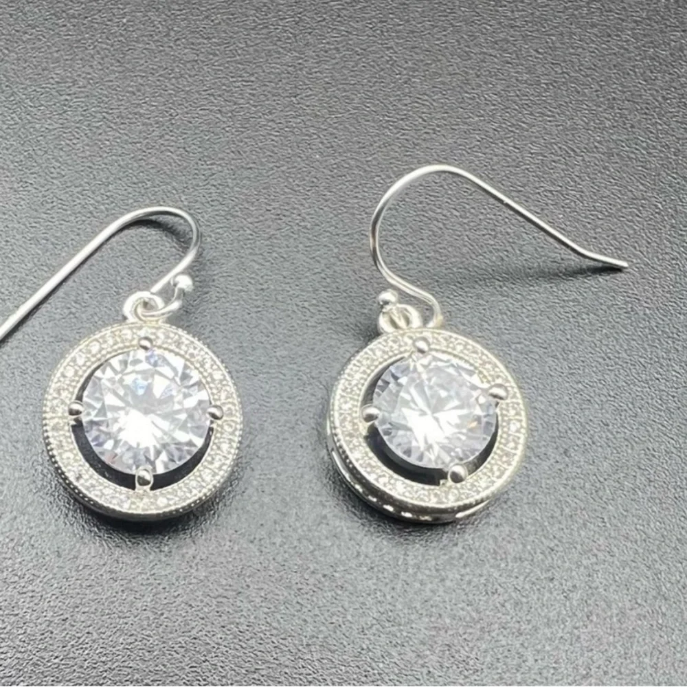 Crystal Drop Earrings with 925 Sterling Silver Hooks